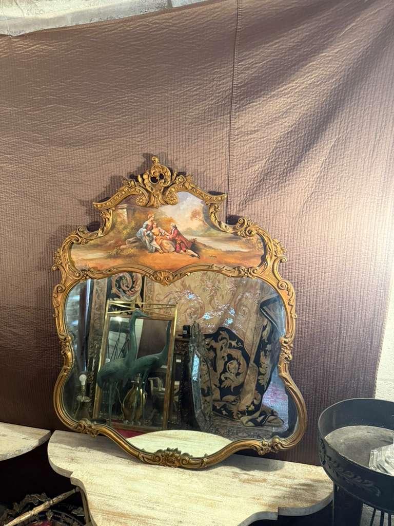 French Rococo Trumeau Mirror